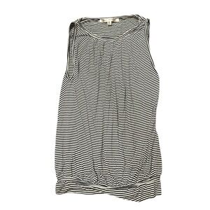 Blue and White Striped Sleeveless Top